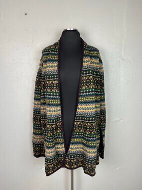NEW Ruffhewn Women’s Large Boho Wool Blend Open Front Cardigan Sweater
